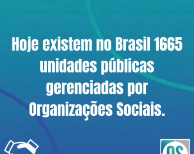 Hoje existem no Brasil 1665 unidades públicas gerenciadas por Organizações Sociais.